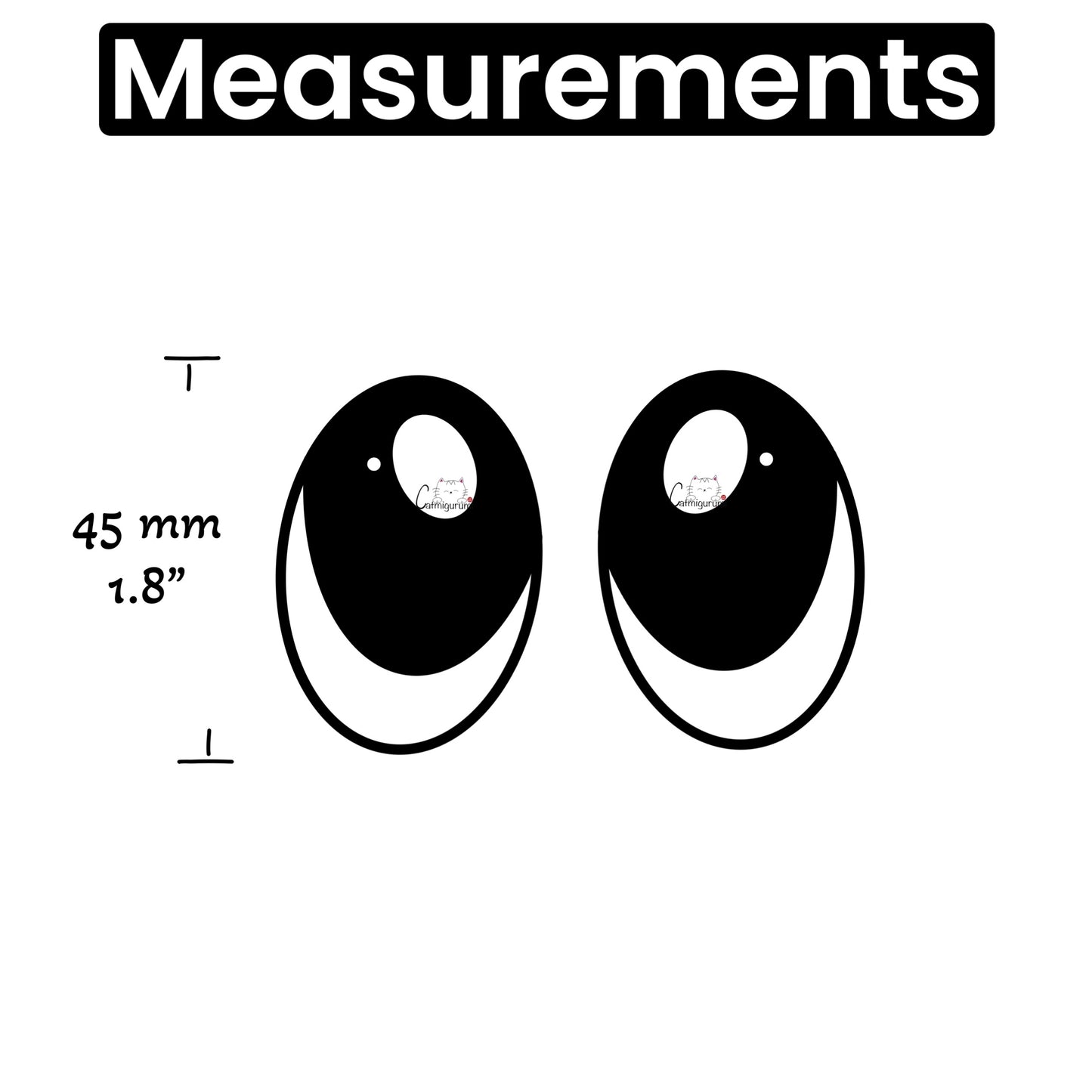 Felt Eyes for Pokémon Poliwag 5 Pairs