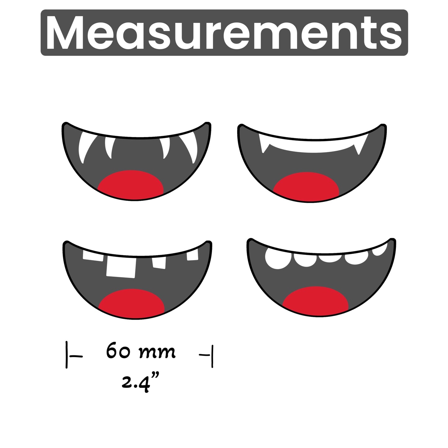 Felt Mouth Set of 4 Assorted (M-01)