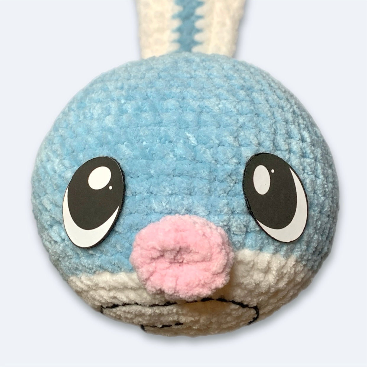 Swirly Tadpole felt eyes used on handmade amigurumi plush toy