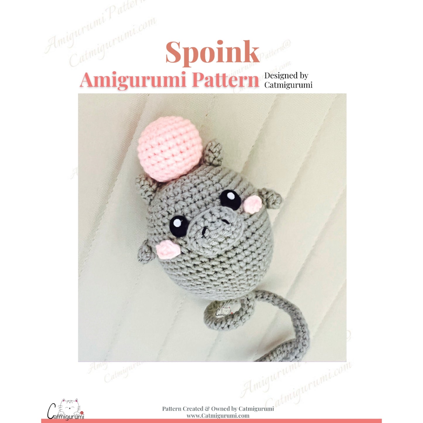 Amigurumi Crochet Pattern for Pokémon Spoink (PDF Download)