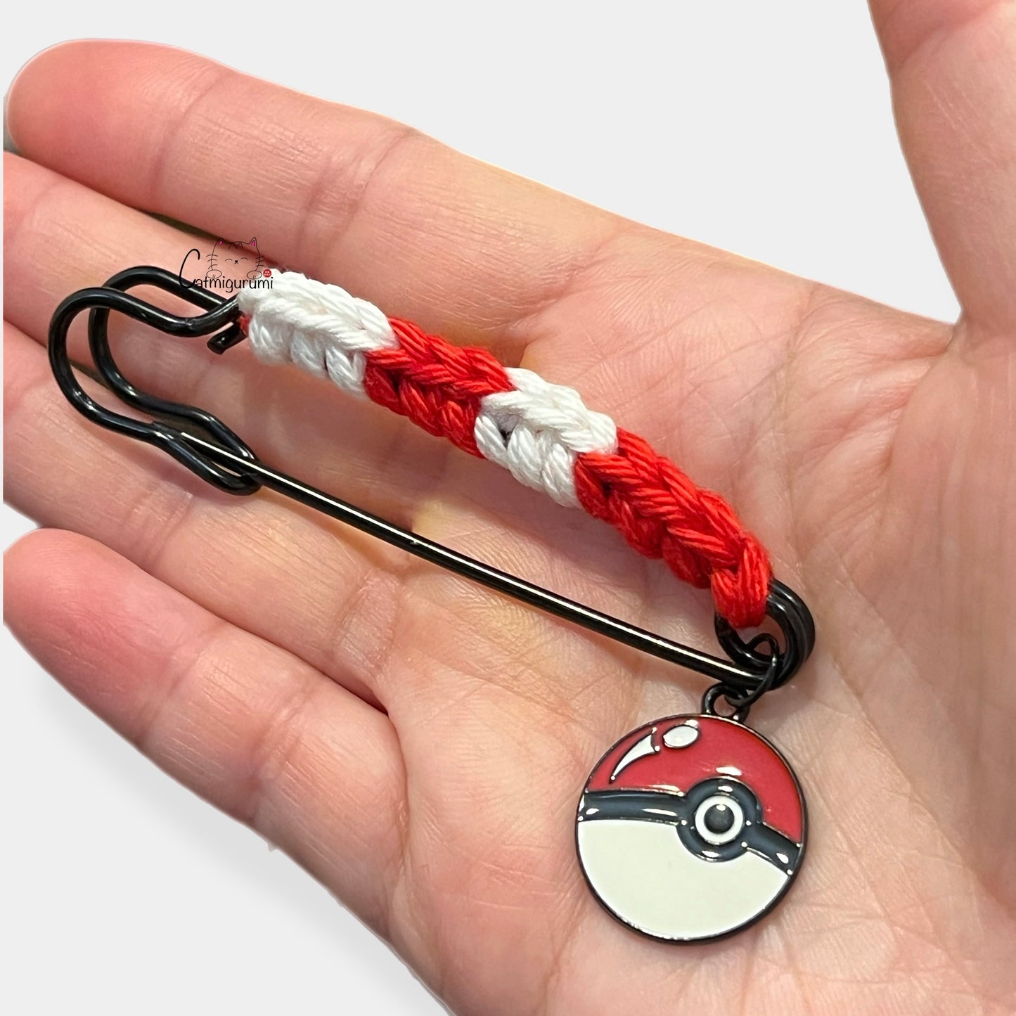 3” Crocheted Poké Ball Brooch