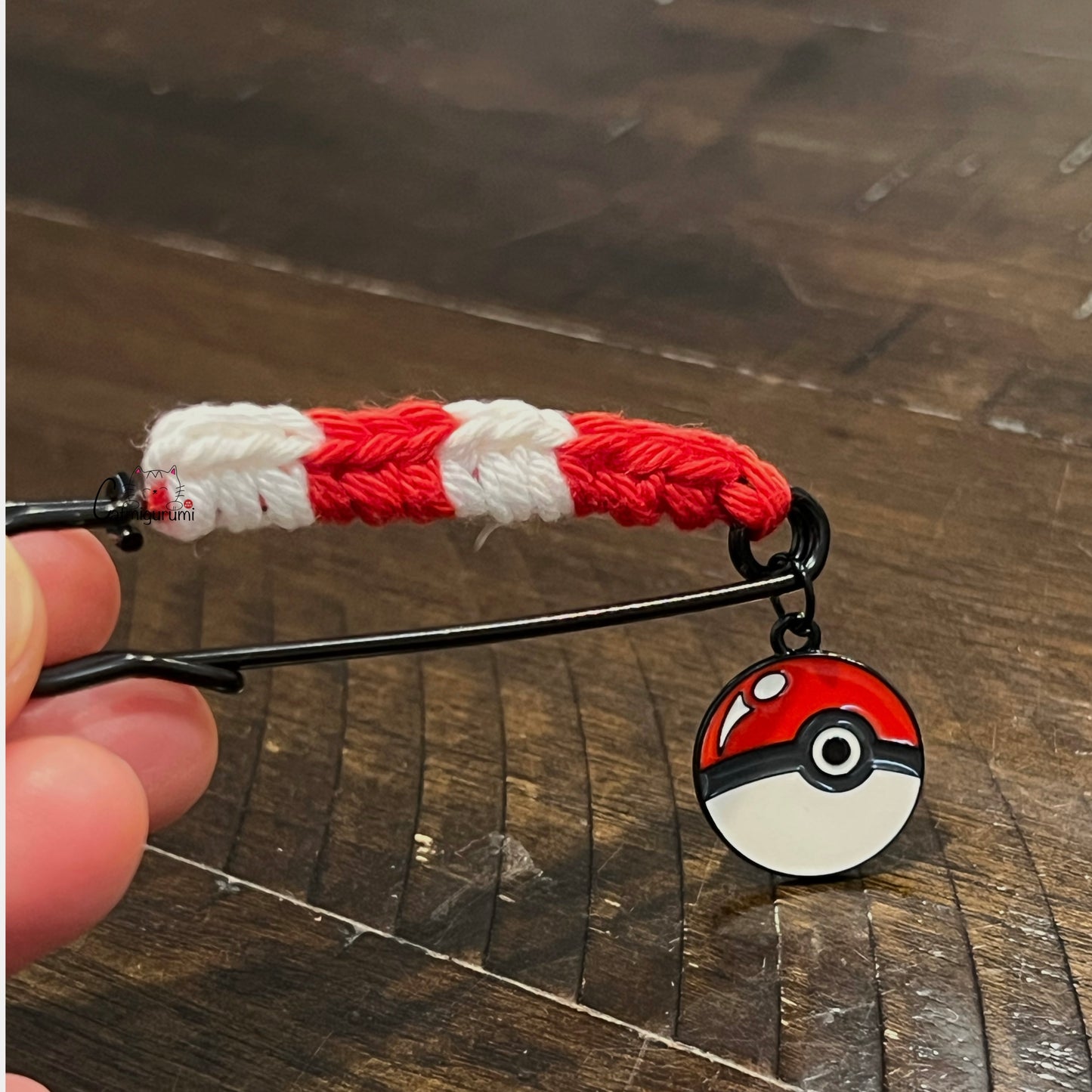 3” Crocheted Poké Ball Brooch