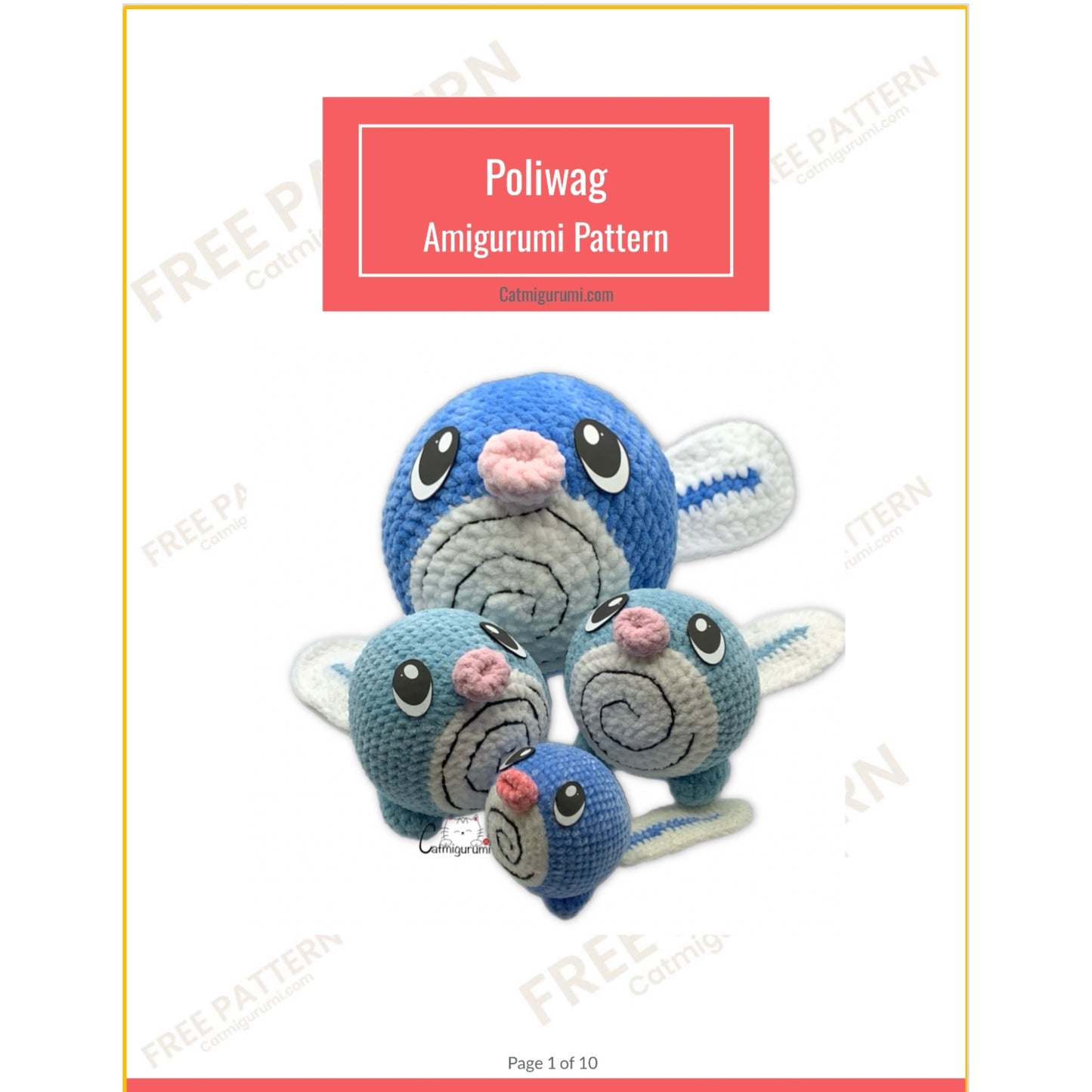 Free Amigurumi Crochet Pattern for Pokémon Poliwag (PDF Download)