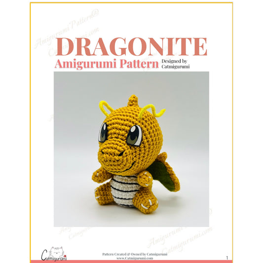 Amigurumi Crochet Pattern for Pokémon Dragonite  (PDF Download)