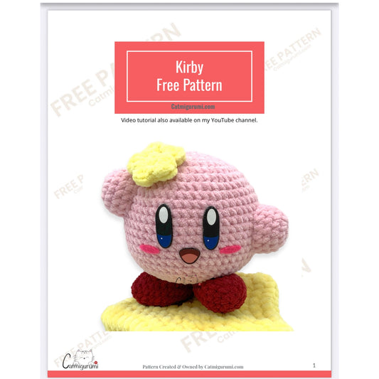 Free Amigurumi Crochet Pattern for Kirby (PDF Download)