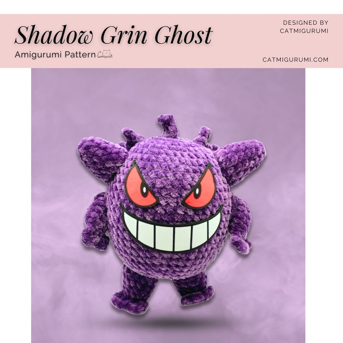 Gengar Amigurumi Crochet Pattern Cover Page