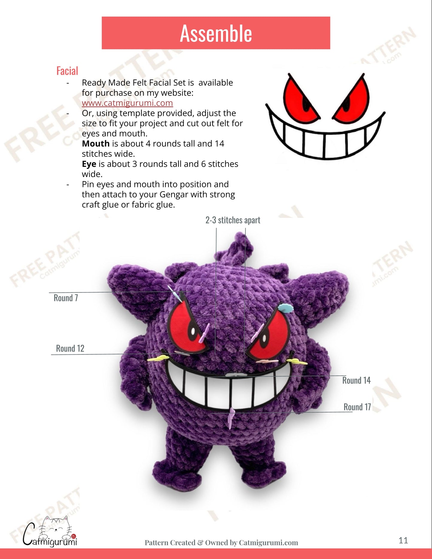 Free Pattern - Gengar