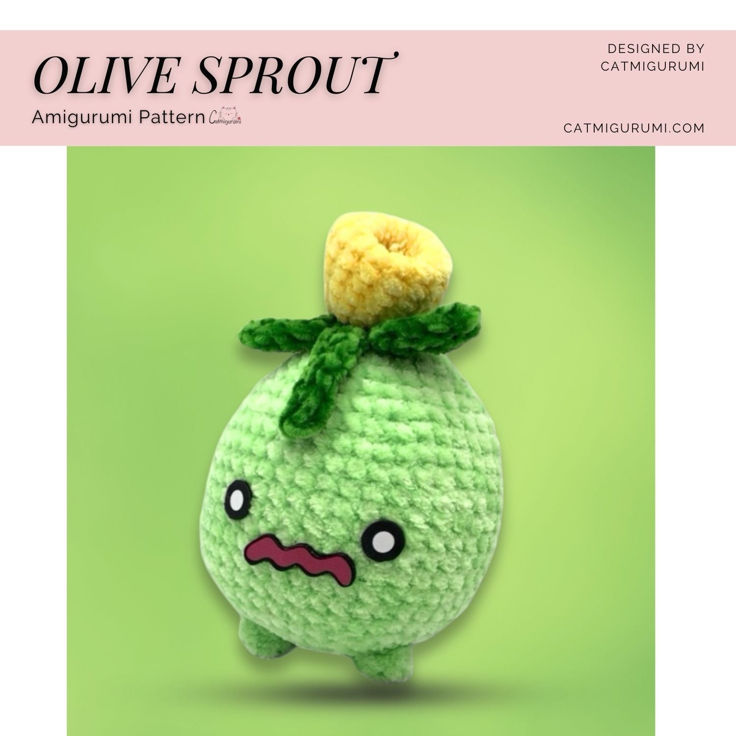Cute Smoliv amigurumi plush made from crochet, beginner-friendly pattern
