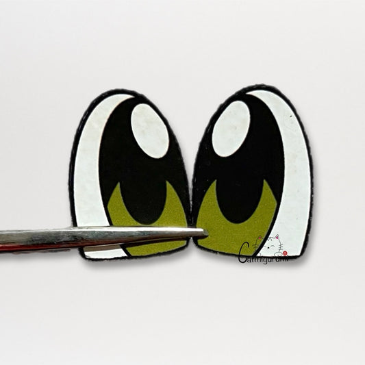 Flying yellow dragon felt eyes for amigurumi crochet plush toys