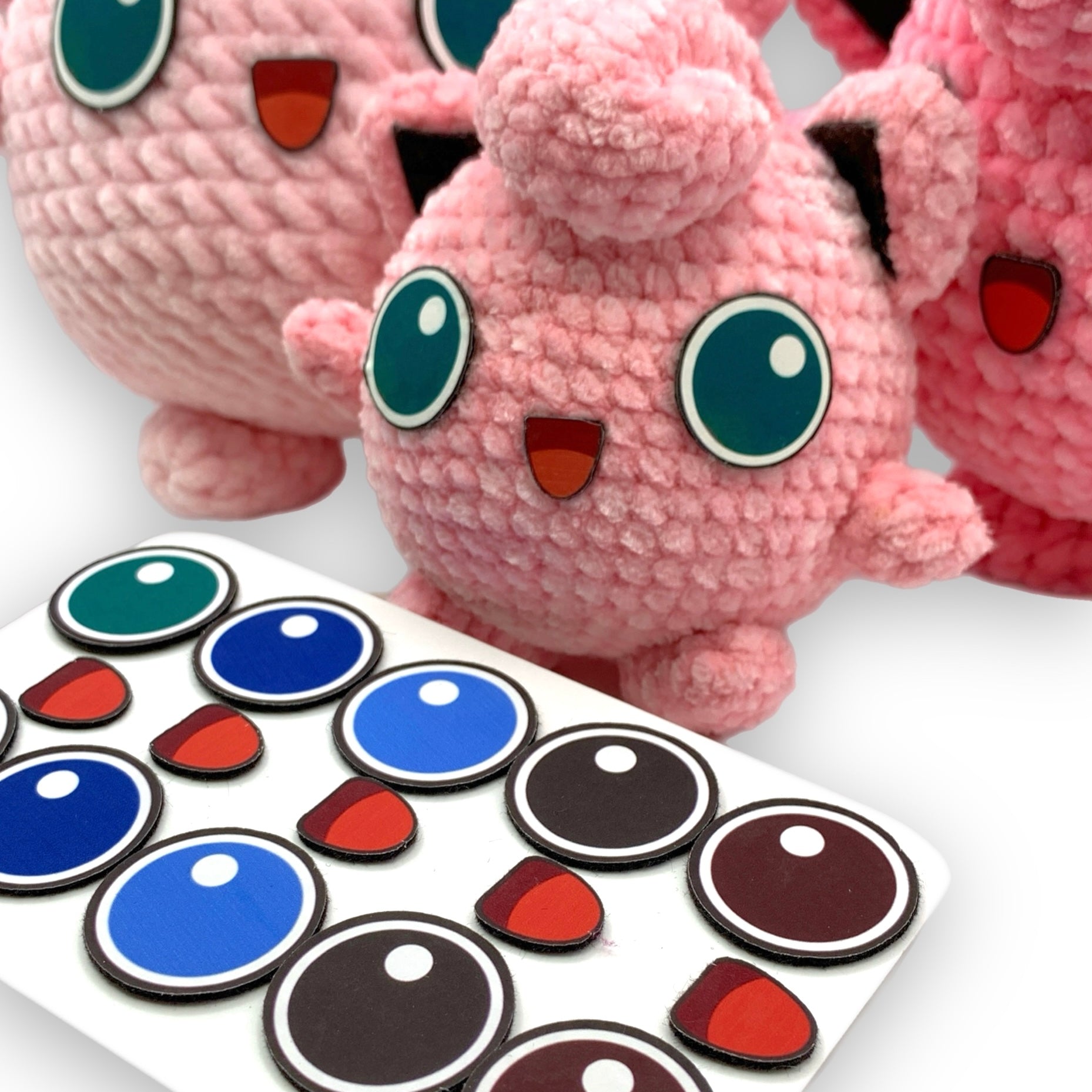 Melody Puff felt facial set for amigurumi plush toys precut eyes and mouth