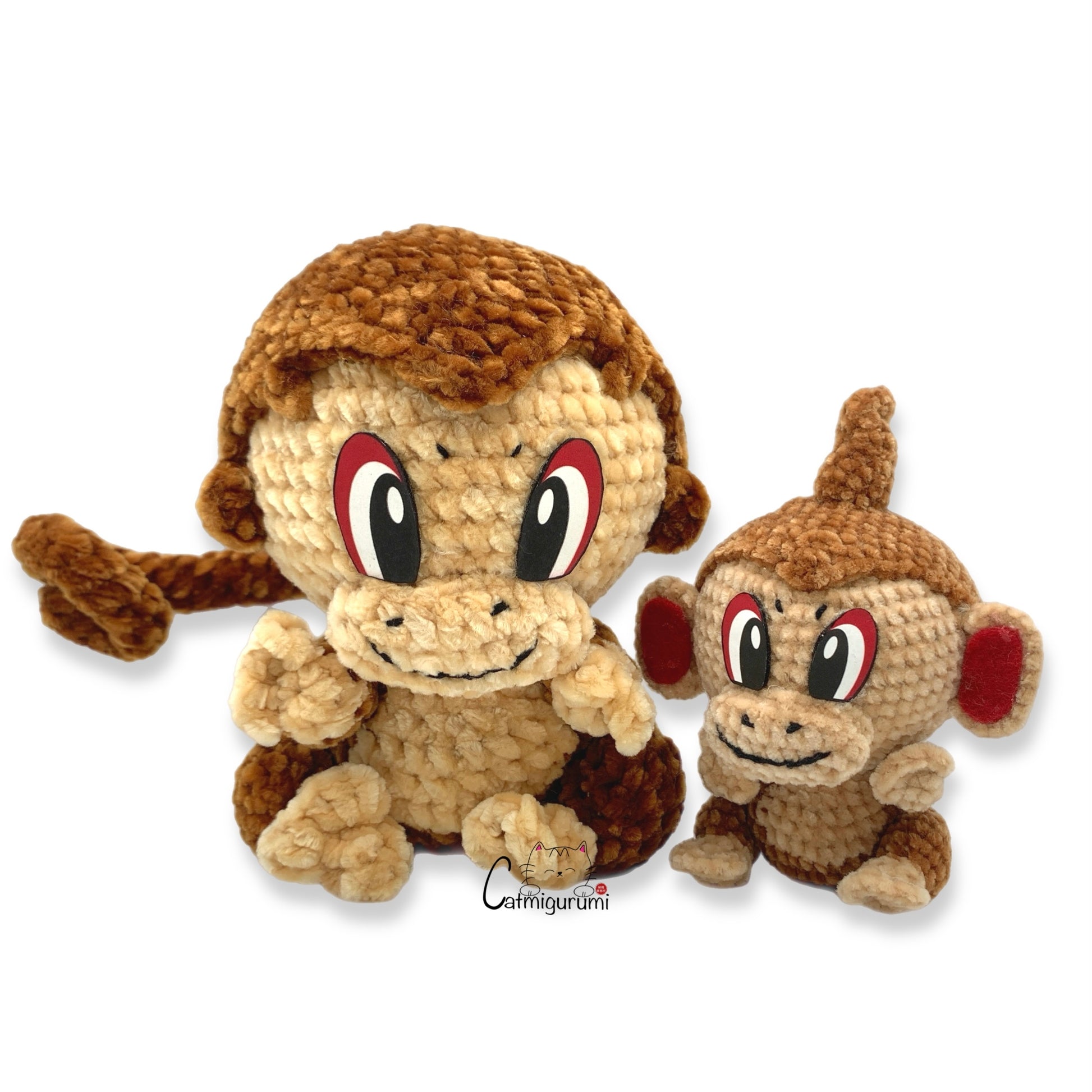 Tiny Flame Monkey felt eyes used on handmade amigurumi plush toy