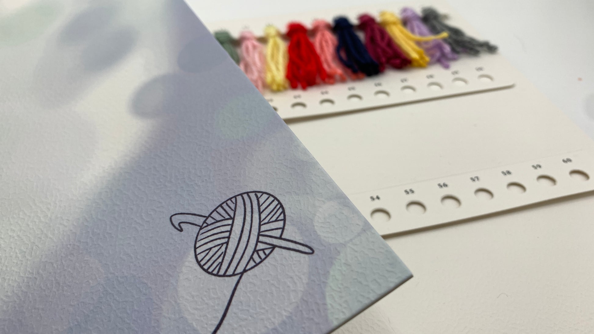 blank yarn and embroidery thread swatch color sample cards side view